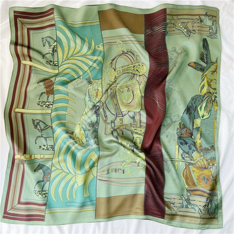 Luxury Bags Green - Petit Foulard en Soie de Mûrier