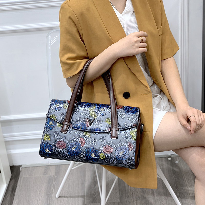 Luxury Bags Vegan - Sacs à main floraux 3D embossés