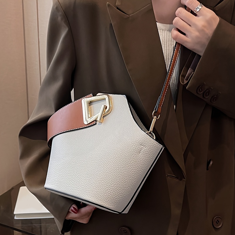 Luxury Bags White - Sac seau élégant blanc texturé avec