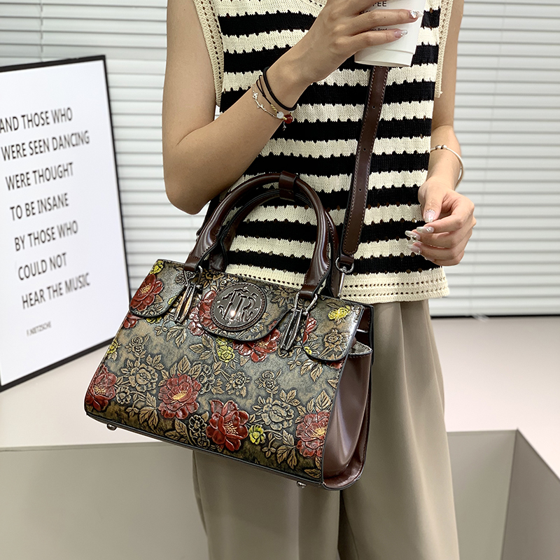 Luxury Bags Vegan - Sac fourre-tout vintage à motif floral
