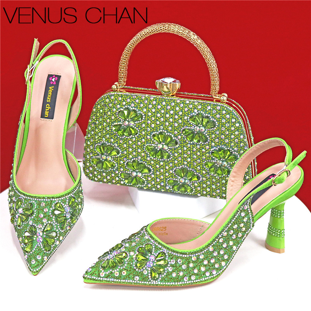 Luxury Bags Green - Chaussures de soirée et pochette de