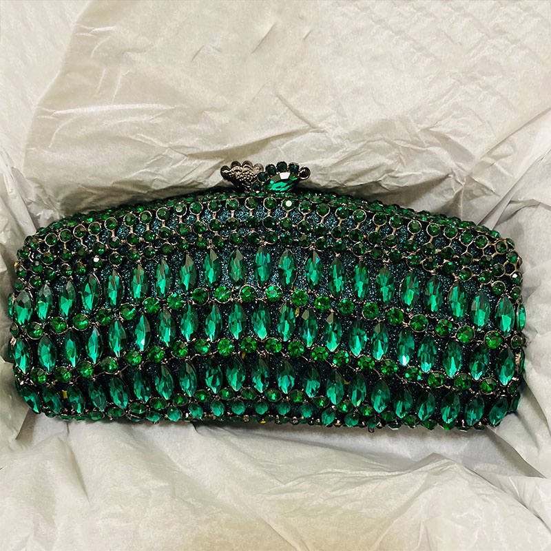 Luxe vert strass soirée pochet - Luxury Bags Green avis et prix