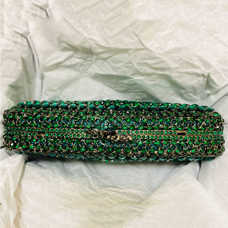 Luxe vert strass soirée pochet - Luxury Bags Green avis et prix