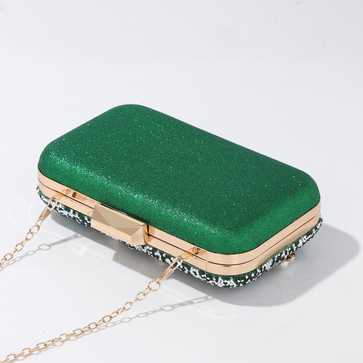 Pochette de soirée verte ornée - Luxury Bags Green avis et prix
