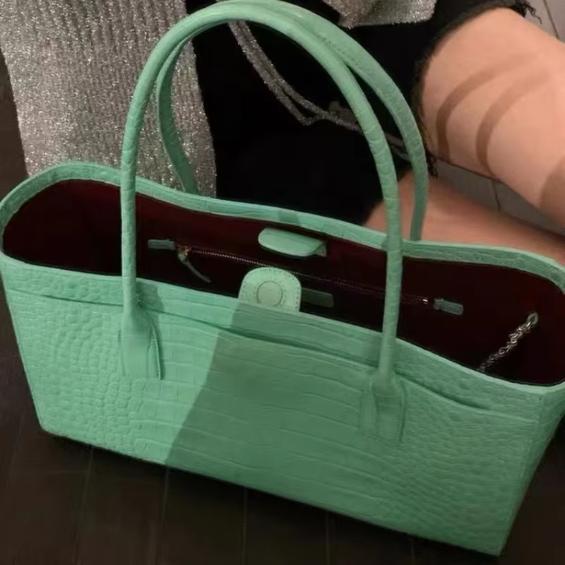 Sac fourre-tout en cuir de cro - Luxury Bags Green avis et prix