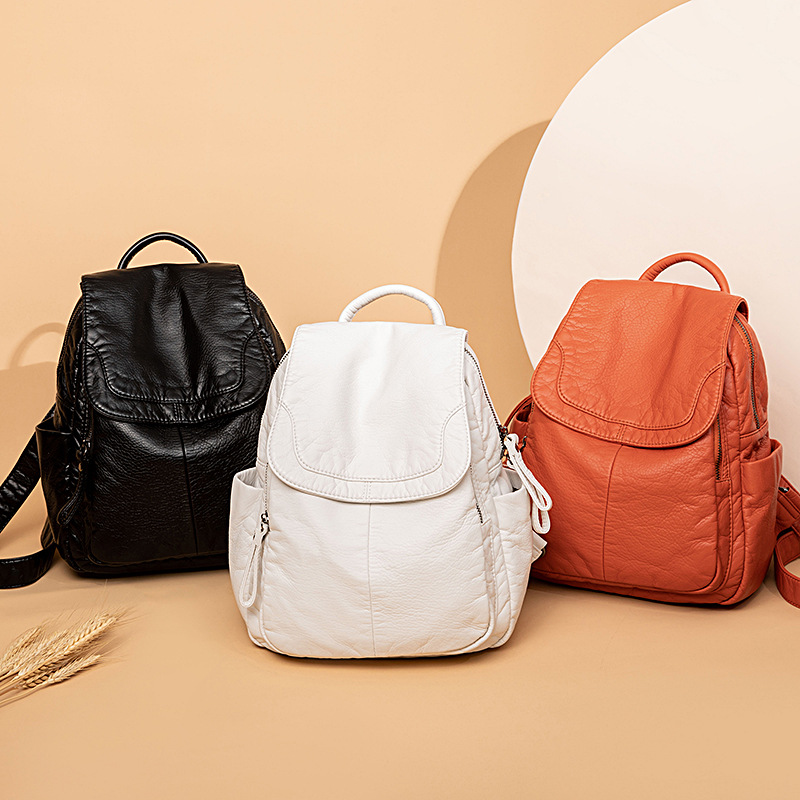 Sac à dos en cuir lavé blanc p - Luxury Bags White avis et prix