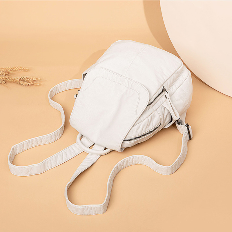 Sac à dos en cuir lavé blanc p - Luxury Bags White avis et prix