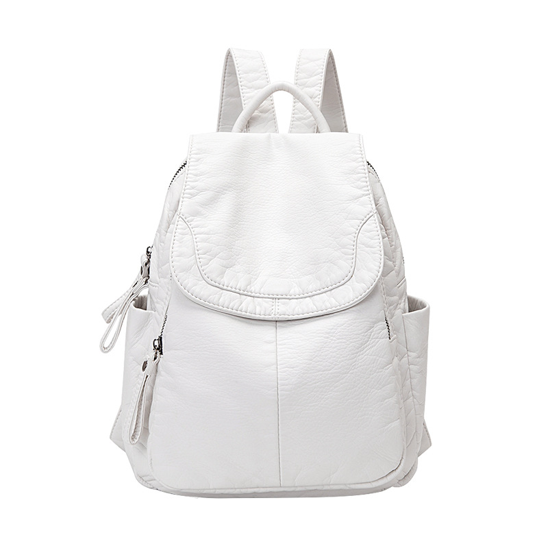 Sac à dos en cuir lavé blanc p - Luxury Bags White avis et prix