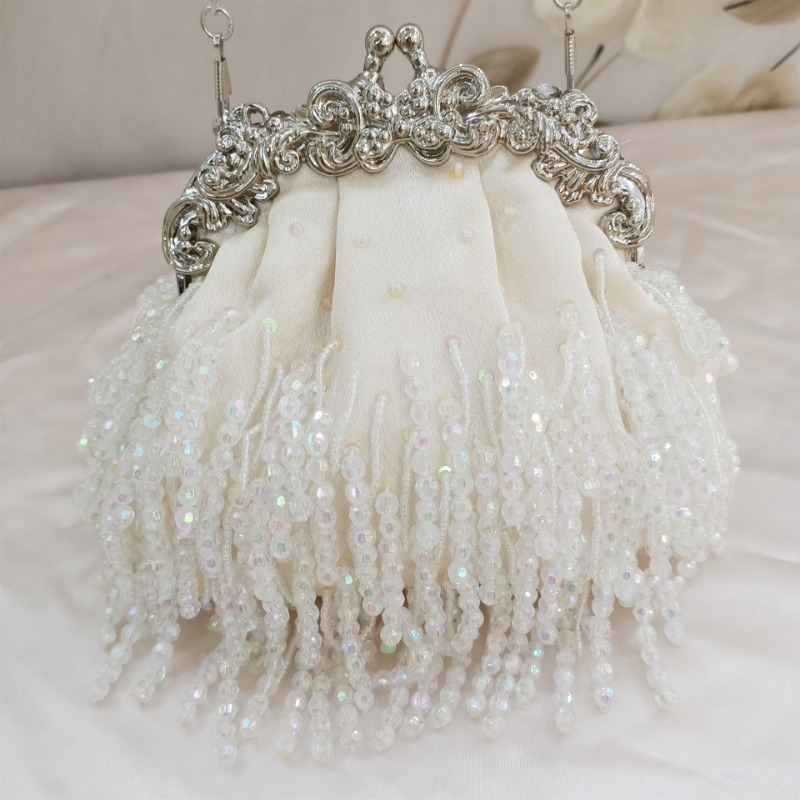 Sac à main brodé de perles en  - Luxury Bags White avis et prix