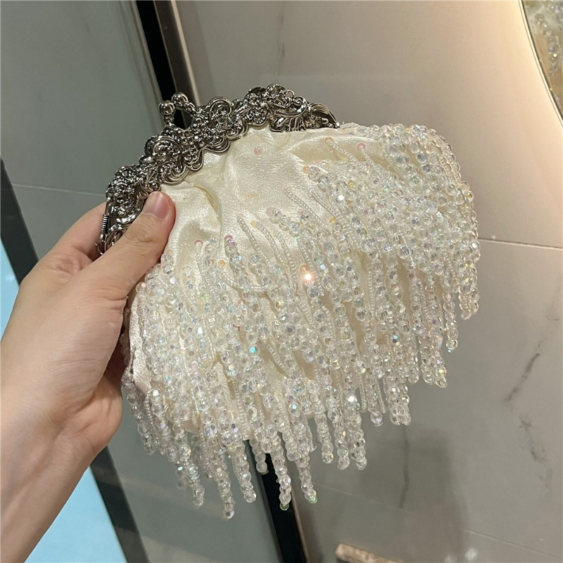 Sac à main brodé de perles en  - Luxury Bags White avis et prix