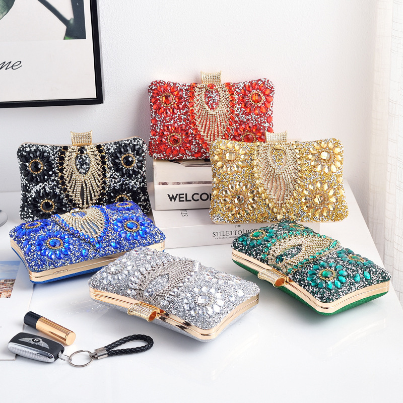 Pochette de soirée à pompon ve - Luxury Bags Green avis et prix